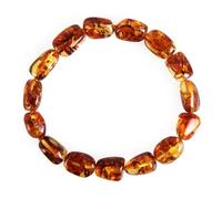 Natural amber bracelet flower amber gift for Adults (Women/Men) original mineral, 7inch, amber, Amber