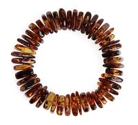 Natural amber bracelet flower amber gift for Adults (Women/Men) original mineral, 7inch, amber, Amber