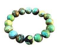 Natural American Spiderweb Turquoise 14mm Smooth Cut Beads Gemstone Stretch Bracelet Round Shape Stone Multi Color 7 Inch Wristband For Unisex Healing Meditation Prosperity Gift & Luck |L_STBC_00307_7