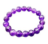 Natural Amethyst 10mm Faceted Cut Beads Gemstone Stretch Bracelet Round Shape Stone Purple Color 7 Inch Stretchable Wristband For Unisex Healing Meditation Prosperity Gift & Luck |L_STBC_00319_8
