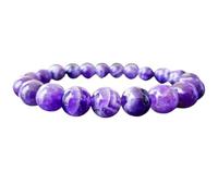 Natural Amethyst 10mm Smooth Cut Beads Gemstone Stretch Bracelet Round Shape Stone Multi Color 7 Inch Stretchable Wristband For Unisex Healing Meditation Prosperity Gift & Luck |L_STBC_00327_8