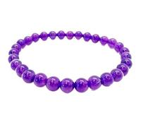 Natural Amethyst 6mm Smooth Cut Beads Gemstone Stretch Bracelet Round Shape Stone Purple Color 7 Inch Stretchable Wristband For Unisex Healing Meditation Prosperity Gift & Luck |L_STBC_00372_8
