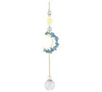 Natural Amethyst Amethyst Macadam Hollowed Out Pearl Crystal Wind Chimes Suncatcher Car Wreath Lighted Remote (D, One Size)