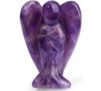 Natural Amethyst Angel Figurine, Handcrafted Crystal Healing Statue, Purple