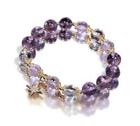 Natural amethyst bracelet, enhancing prosperity and self-assurance. This healing gemstone accessory and meditation gift makes an ideal present for her, a dear friend or sister.