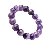 Natural Amethyst Bracelet - Natural Crystal Beaded Bracelet 8mm Amethyst Bracelet - Genuine Stretch Bracelet Healing Handmade Stone Bracelet for Women & Men