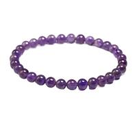 Natural Amethyst Bracelet Women Couple Stone Purple Quartz Bracelets 6/8/10mm Bead Men Bangles Jewelry Gifts(18cm,6MM)