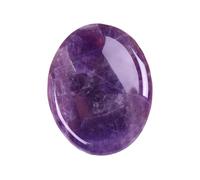Natural Amethyst Carved Thumb Worry Stone Thumb Anxiety Stones Crystal Pocket Palm Stones Stress Relief Reiki Healing Meditation (A-Amethyst)