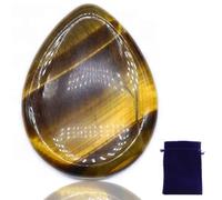 Natural Amethyst Carved Thumb Worry Stone Thumb Anxiety Stones Crystal Pocket Palm Stones Stress Relief Reiki Healing Meditation (F-Yellow Tiger Stone)