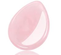 Natural Amethyst Carved Thumb Worry Stone Thumb Anxiety Stones Crystal Pocket Palm Stones Stress Relief Reiki Healing Meditation (B-Pink Crystal)