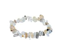 Natural Amethyst Colored Crushed Stone Bracelet for Women - 5-8mm Beaded Jewelry(White)