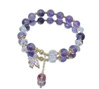 Natural Amethyst Crystal Bracelet Crystallized Glaze Charm Psychic Stone Jewelry Feng Shui Wealth Bracelet Decor for Money Luck Wisdom Peace Prospertity/1994, 21213
