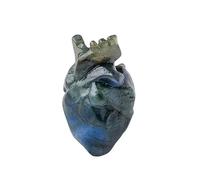Natural Amethyst Crystal Heart Carving, Handcrafted Raw Stone Figurine for Love, Healing, and Energy 6A(Labradorite)