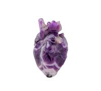 Natural Amethyst Crystal Heart Carving, Handcrafted Raw Stone Figurine for Love, Healing, and Energy 6A(Fantasy Purple)