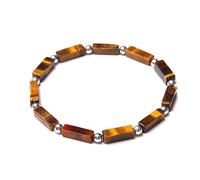 Natural Amethysts Bracelets for Women Men Stretch Bracelet Tiger Eye Bloodstone Crystal Yoga Jewelry Gift,Tiger Eye Stone,23cm