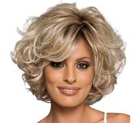 Natural and Fashionable Women's Light Gold Pixie Cut Short Wigs Heat-Resistant Synthetic Comfortable and Breathable Short Curly Wigs Light Gold,12in (Light Gold 12in)