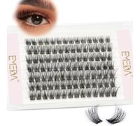 Natural and Fluffy Cluster Lashes 10mm D Curl DIY Lash Clusters Individual Eyelash Extensions at Home Soft and Short Looking Cluster Eyelashes (EME133 10mm)