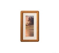 Natural and Walnut Finished Solid Wood Frame for 8x15cm Pictures with Beige Mounting Mat for Indoor Use in Living Spaces or Work Areas (B)
