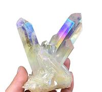 Natural Angel Aura Titanium Cluster Quartz Gemstone Crystal Specimen (Size : 110-150g)