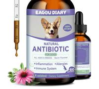 Natural Antibiotics for Dogs - Antibiotics for Dogs Skin Infection, Allergy Relief, Itchy Skin Relief, 60ml Liquid Herbal Supplements with Vitamins, Echinacea, Bacon Flavor