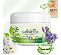 Natural Antifungal Cream: Potent Treatment - For Athletes Foot, Jock Itch & Ringworm - With Tea Tree Oil, Aloe, Lavender - Fast-Absorbing Relief for Itchy Skin - For Foot, Hand & Body - 100g