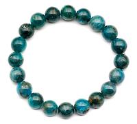 Natural Apatite Beaded Stretchy Bracelet, Genuine Blue Crystal, Gemini Gemstone Elastic, 8mm Beads, Fashion Jewelry, Healing Chakra, Durable