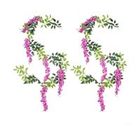 Natural Appearance Artificial Wisteria Garland for Use in Window Frames and Ceiling Suspension Displays (fuchsia)