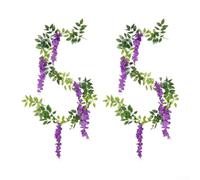 Natural Appearance Artificial Wisteria Garland for Use in Window Frames and Ceiling Suspension Displays (purple)