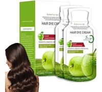 Natural Apple Hair Dye Cream, Apple Black Hair Dye Extract Cream, 300ml Gray Hairs Covering Dyes Creams, Plant Extracts Natural Long-Lasting, Nourishing Texture (Chestnut Brown)