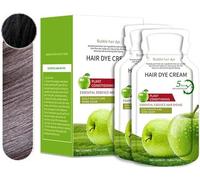 Natural Apple Hair Dye CREAM, Does Not Stick To Scalp, Long-Lasting Rich Tones, Shampoo for Men and Women, Herbal Apple Dye Extract Cream, Instant Hairstyle Cream Dye (Black tea color)