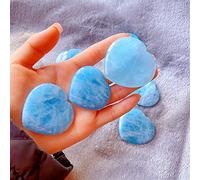 Natural Aquamarine Heart Crystal Fashion Stone NaturalReiki Decoration ZoCzkgzd (Size : 43g)