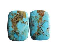 Natural Arizona Turquoise Gemstone Pair, Loose Jewelry Stones, 26x18x3 mm, 38 Ctw Total Weight, Handmade Earring Crafting Material for Custom Designs