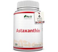 Natural Astaxanthin 12 mg - 180 Softgel Capsules - 6 Months Shelf Life - Antioxidant Supplement from Haematococcus Pluvialis Algae - Magnesium Stearate and GMO Free - Made in Europe - Nu U Nutrition