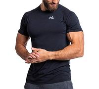 Natural Athlet Slim-Fit Fitness T-Shirt for Men - Long Quick-Drying Gym T-Shirt - Bodybuilding, Strengthening and Sports
