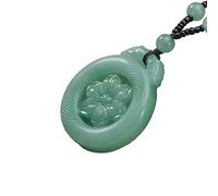 Natural Aventurine Quartz Orchid Pendant Sweater Chain Necklace