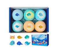 Natural Ba Th Bombs, with Mega Bubbles and Surprise Inside, 1 Set/6 Pieces, Splash Surprise Bath Bombs, Bath-Bombs with Toys Inside, Quick Dissolving Formula, Suitable for Both Kids and Adults