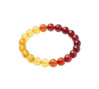 Natural Baltic Amber Gemstone Bracelet 10mm Smooth Round Beads 7 Inch Stretch Elastic Handmade Lightweight Fossil Resin Jewelry with Natural Organic Inclusions |LK_1B_00147