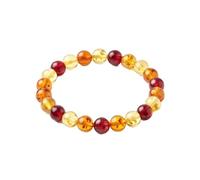 Natural Baltic Amber Gemstone Bracelet 12mm Smooth Round Beads 7 Inch Stretch Elastic Handmade Lightweight Fossil Resin Jewelry with Natural Organic Inclusions |LK_1B_00146