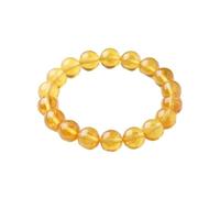Natural Baltic Amber Gemstone Bracelet 15mm Smooth Round Beads 7 Inch Stretch Elastic Handmade Lightweight Fossil Resin Jewelry with Distinctive Natural Inclusions |LK_1B_00149