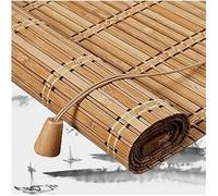 Natural Bamboo Blackout Roller Blinds for Retro Roman Shades Wooden Window Coverings Adjustable 40 160cm Wide WxH 115x100cm 45x39in