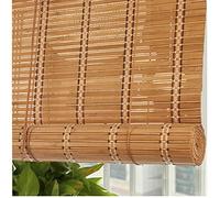 Natural Bamboo Blackout Roller Blinds Indoor/Outdoor Wooden Venetian Shades Sunshade Various Sizes (50 130cm) WxH 150x220cm/59x87in