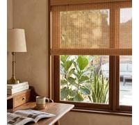 Natural Bamboo Blinds for Interior Window, 50cm 80cm 120cm 150cm Khaki Bamboo Roman Shades for Indoor Window and Outdoor Patio, Cordless Roll Up Bamboos Blinds, Screen Partition Blind(150cmWx250cmH)