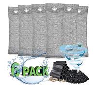 Natural Bamboo Charcoal Bags, Activated Air Purifier Bags with dehumidification function, Odor Eliminator for Home Shoes Closet, Fridge Deodoriser Keep the Fridge Fresh, Bathroom Air Freshener (6x50g)