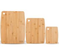 Natural Bamboo Chopping Boards Set of 3 - Extra-Thick Chopping Boards with Hanging Hole - 40x30cm, 30x25cm, 20x15cm - Durable Bamboo for Meat, Vegetables, Cheese & Bread