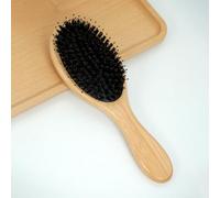 Natural Bamboo Comb Boar Bristle Hair Brush Portable Wooden Air Cushion Comb Scalp Detangler Haircomb Salon Styling Hair Tools(Wood2)