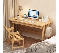 Natural Bamboo Computer Desk for Home Office 47 Inch Modern Student Study Desk with 2 Drawers & Storage Shelves Simple & Stylish Workstation Furniture