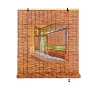 Natural Bamboo Curtain 90x120CM - Adjustable Roller Shade UV Protection Eco-Friendly Lightweight Perfect for Window Treatment Home Décor and Privacy Solutions.