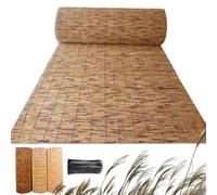 Natural Bamboo - Easy Install Outdoor Bamboo Fence for Patios & Gardens, Yellow & Black Wire, 75x240cm - Sunshade & Windbreak Solution