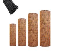 Natural Bamboo Fence PanelOutdoor Wind Block & Sunshade Decorative Privacy Fencing for Patio & Balcony Easy to Cut Sturdy Garden & Pool Cover (H1.53xL30m/H5xL98ft)