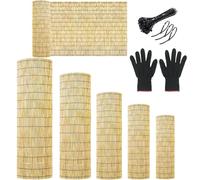 Natural Bamboo Fence Roll, Balcony Privacy Screen, Decorative Eco-Friendly Reeds Fencing for Outdoor Patio Backyard Garden Privacy Fence Sun Shade(Natural,H110xL600cm)